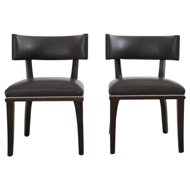 Pair of Ralph Lauren Leather Clivedon Dining Chairs