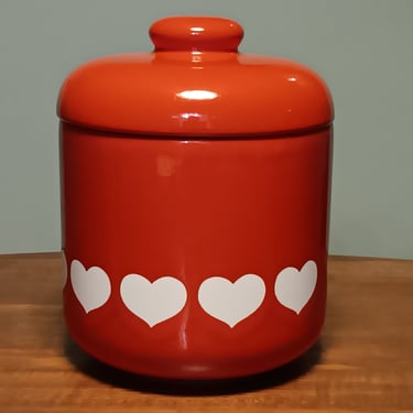Waechtersbach Red Heart Canister Cookie Jar Midcentury West Germany Perfect for Valentine's Day 