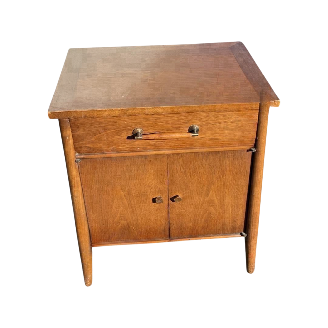 Henredon MCM Walnut Nightstand Finished on Backside Reuse America
