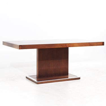 Founders Walnut Expanding Dining Table with 2 Leaves - mcm 