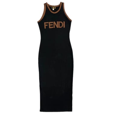 Fendi Black Logo Tank Dress