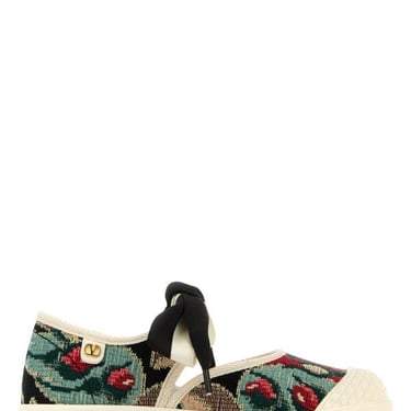 Valentino Garavani Women Embroidered Canvas Slip Ons