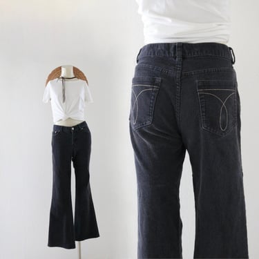 black low rise corduroy bootcut pants (see details) - 31 low waist - vintage y2k cords trousers size small womens Calvin Klein ck 