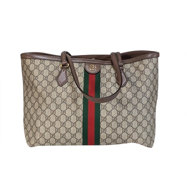 Gucci - Brown Monogram Ophidia Medium Tote Bag