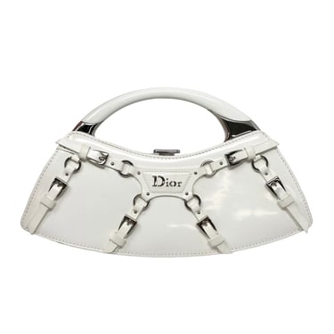 Dior White Bondage Clutch