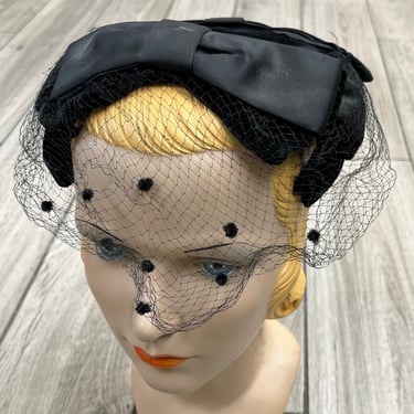 vintage 1950s hat lot collection of black bow fascinator hats 