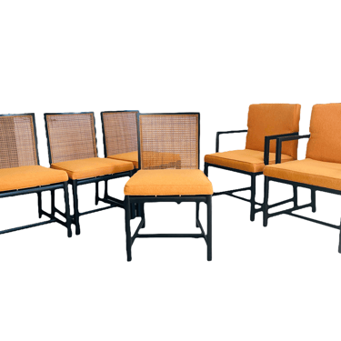 Rare Set 6 Cane Dining Chairs by Michael Taylor Circa 1960