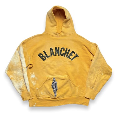 Vintage 1950s/1960s Distressed/Faded/Repaired Hooded Sweatshirt ~ fits M to L ~ 50s/60s Hoodie ~ "Blanchet" 
