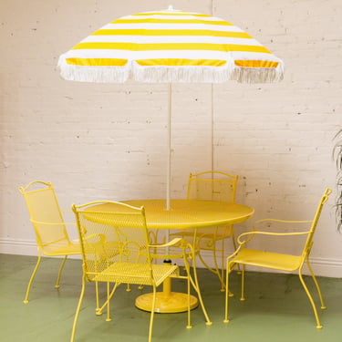 Sunny Yellow Metal Vintage Patio Set