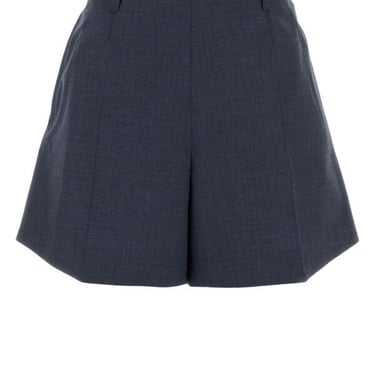 Givenchy Women Navy Blue Wool Shorts