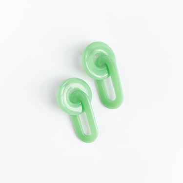Lightweight Faux Jade Link Earrings Handmade | JUICY Links in mint julep 