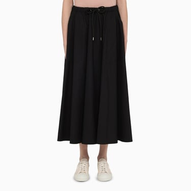 Moncler Black Cotton Maxi Skirt Women