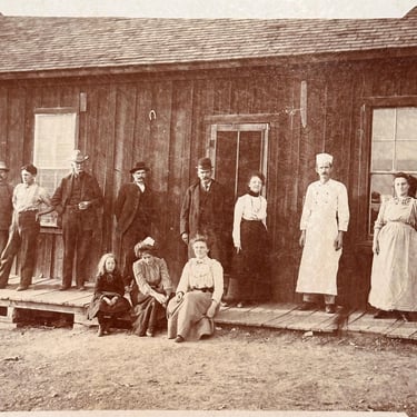 Antique Mining Camp Photograph of Gold Ridge Mines from Early 1900s  - Rare Antique Occupational Photos - Meal Service on Frontier Life 