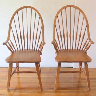 Mid Century Modern Pair of Windsor Chairs