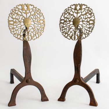 Ernest Gimson Attr. Andirons, ca. 1900