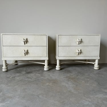 80's Postmodern - Style  Two Drawers Nightstands - A Pair 