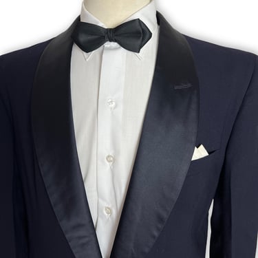 Vintage 1950s Wool SHAWL COLLAR Tuxedo Jacket ~ size 44 R ~ Suit ~ Wedding ~ Blazer / Sport Coat / Suit ~ 1950s / 50s ~ 