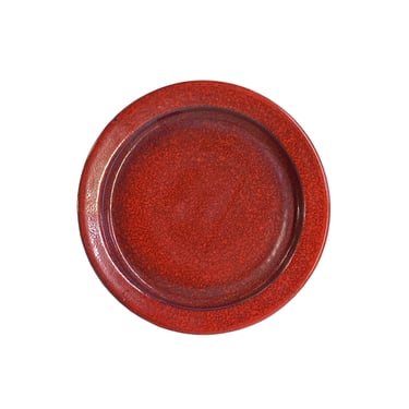 Simple Plain Solid Brick Red Glaze Porcelain Round Plate Display Art ws3363E 