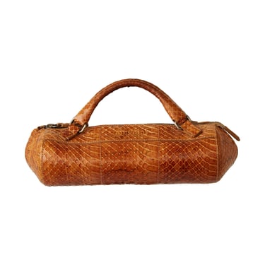 Miu Miu Brown Snakeskin Mini Top Handle Bag