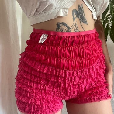 1970s Hot Pink Lace Bloomers size Medium 