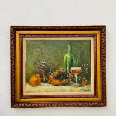 Still Life Oil Painting in Carved Frame