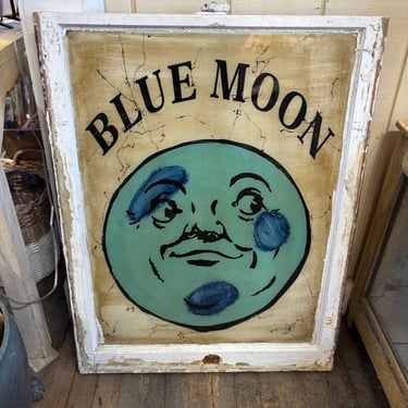 "Blue Moon" Painted Window