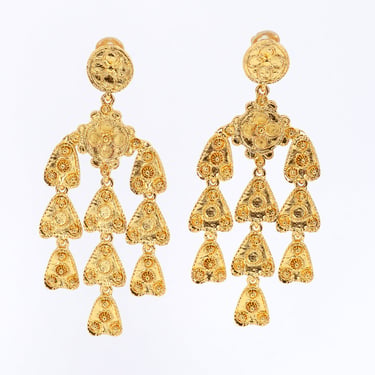 Filigree Bell Chandelier Earrings