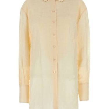 Givenchy Women Cream Silk Blend Oversize Shirt