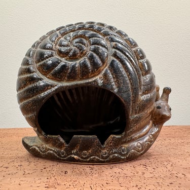 Vintage Ceramic Snail Ashtray Candleholder | Japan 