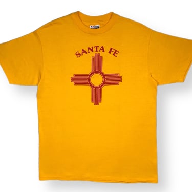 Vintage 80s Santa Fe New Mexico State Flag Destination/Souvenir Style Graphic T-Shirt Size Large/XL 