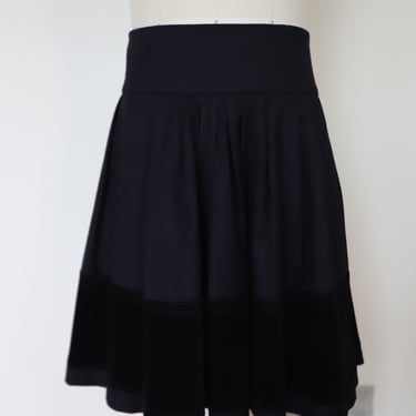2000s Gucci Wool and Velvet Pleated Mini Skirt