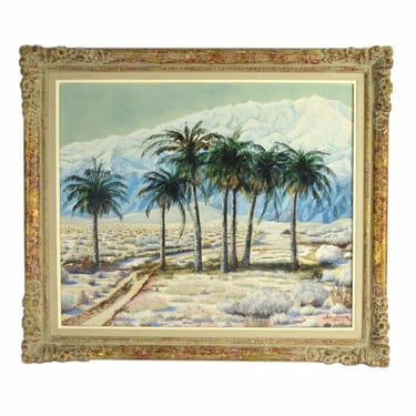 1948 California Desert Palms Landscape Joseph Jelinek LAX Artist 