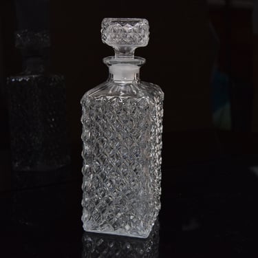 Vintage Crystal Glass Liqueur Decanter, 1950's / Bohemian Glass / Czechoslovakia 