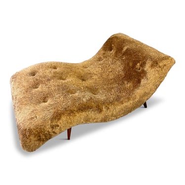 Adrian Pearsall Style 1970s Wave Lounge Chair in a Fun Faux Fur Mid Century