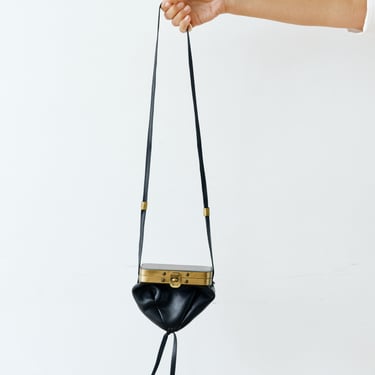 Dries Van Noten Black Leather Cross Body with Flip Top Mirror