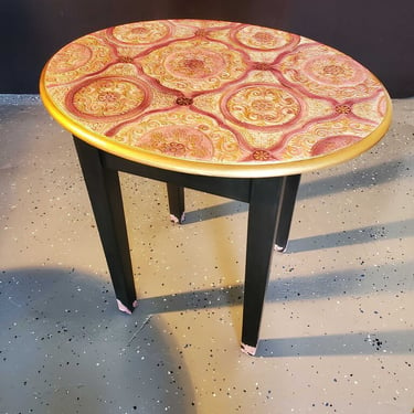 Vintage hand painted side table