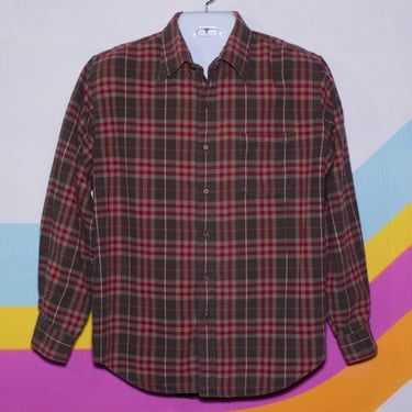 Vintage 1990s Land's End Plaid Flannel Shirt | Large | i-20 