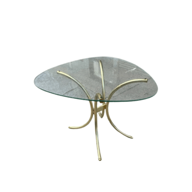 Guitar Pick Shaped Glass and Brass Dining Table