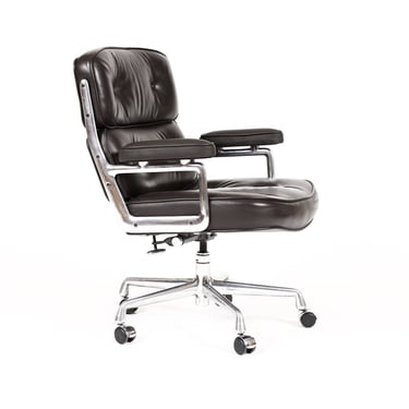 Mid Century Vintage Time Life Desk Chair ES104 — Charles Eames for Herman Miller — Espresso Leather 
