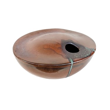 Thom Lussier Ceramic Vessel #21 - From the Oxidized Copper Collection