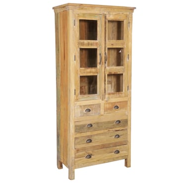 Light Teak Cabinet with Glass