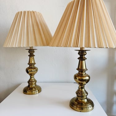 Pair of Brass Alsy Lamps