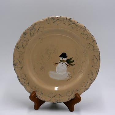 vintage sandhurst pottery snowman plate 