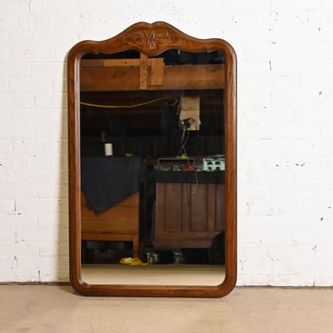 Davis Cabinet Co. French Provincial Louis XV Carved Oak Wall Mirror, Circa 1960s