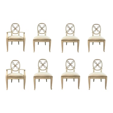 Henredon Transitional Ivory Dining Chairs Set of 8