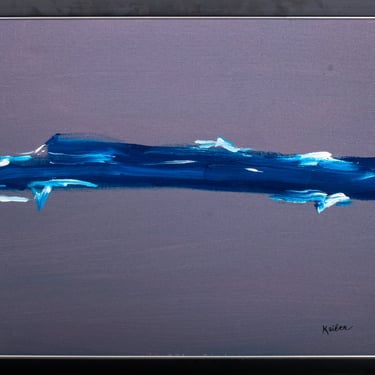 Signed Modern &quot;Blue Wave I&quot; Oil on Canvas