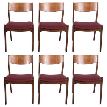 Set of Six Mid-Century Danish Rosewood Dining Chairs 