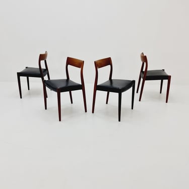 MidCentury Danish Dining Chairs Niels O.Moller Model 77, 1960s, set of 4 