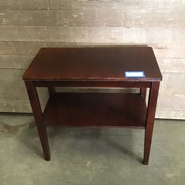 Vintage Two Tier Wood Side Table (Tacoma)