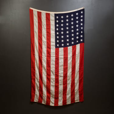 Early 20th c. Monumental Wool American Flag with 48 Stars c.1940-1950